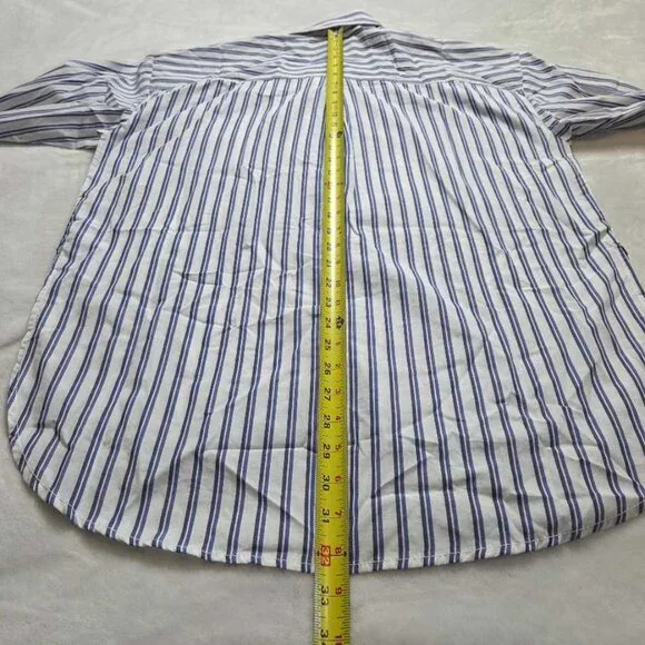 New S Anthropologie x Maeve the Bennet buttondown shirt in blue stripe - Picture 7 of 7